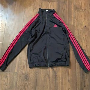 red and black adidas jacket